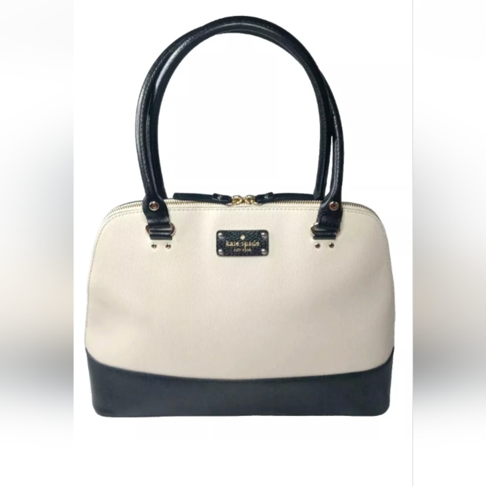 Kate Spade Rachelle Berkeley Lane Tote Large Handbag Cream & Black WKRU1739